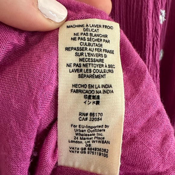 Free People Oxford Embroidered Long Sleeve Swing Dress Purple Womens Size Small - Picture 8 of 8